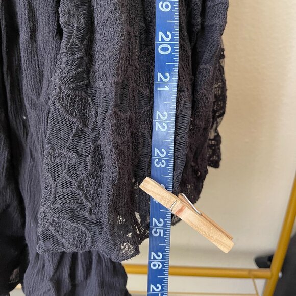 Free People M Black Lace Boho Slip Dress Romantic & Flowy - Picture 12 of 12